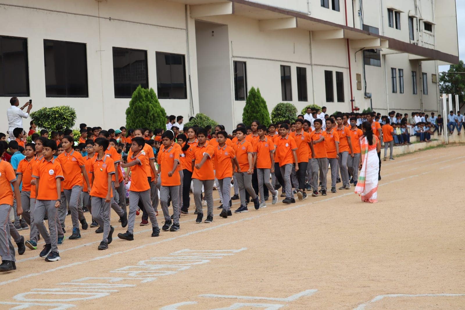 Assembly on the Sri Sharada International School campus in Koppal
