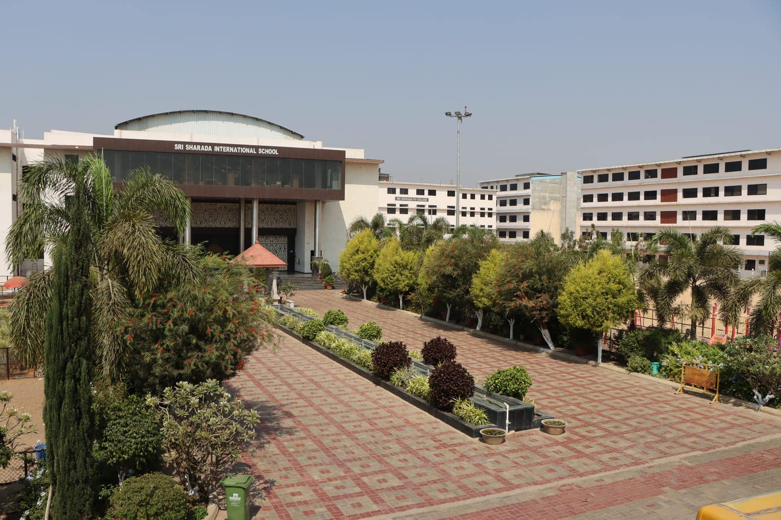 Campus lawn on the Sri Sharada International School campus in Koppal