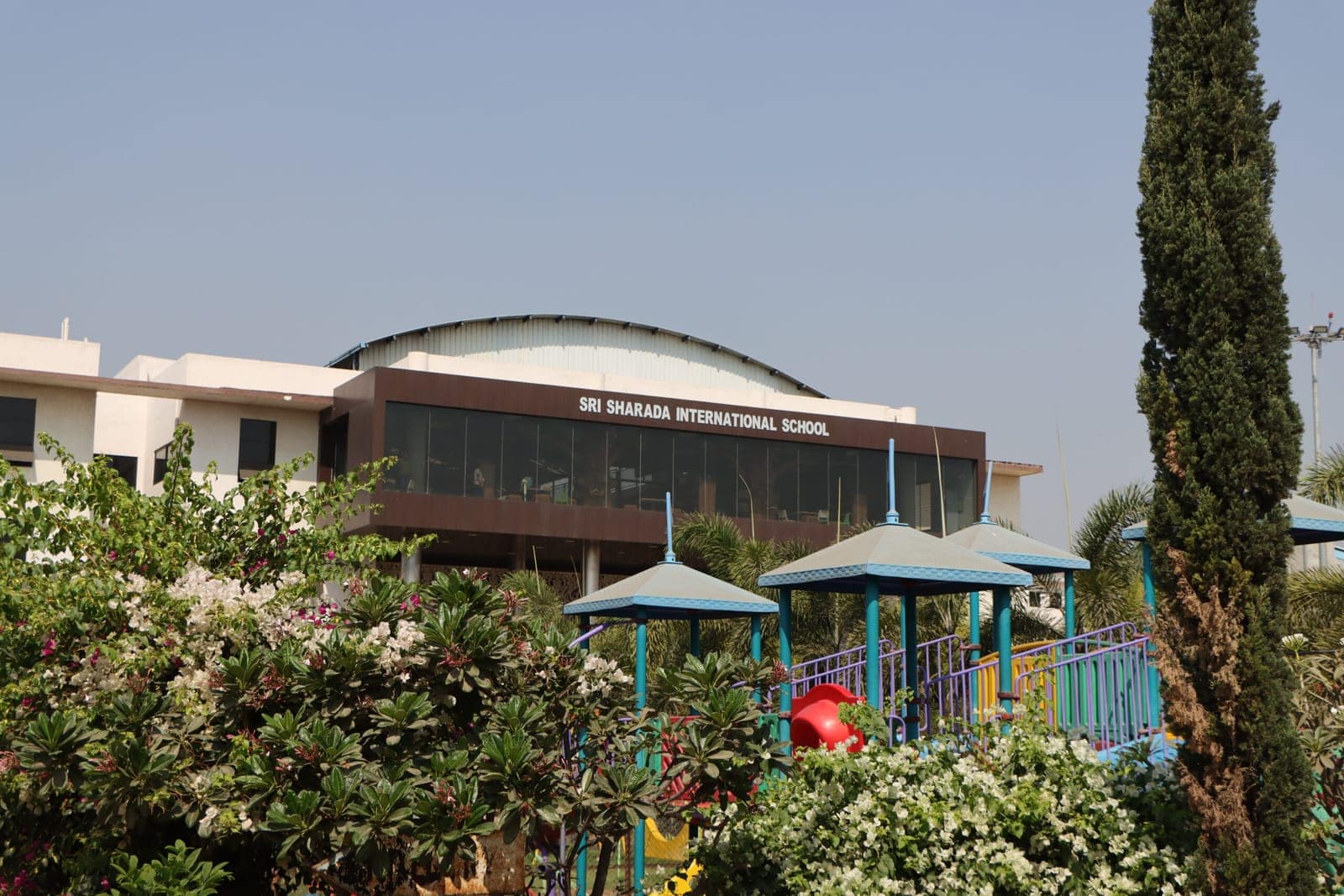 Garden canopy on the Sri Sharada International School campus in Koppal