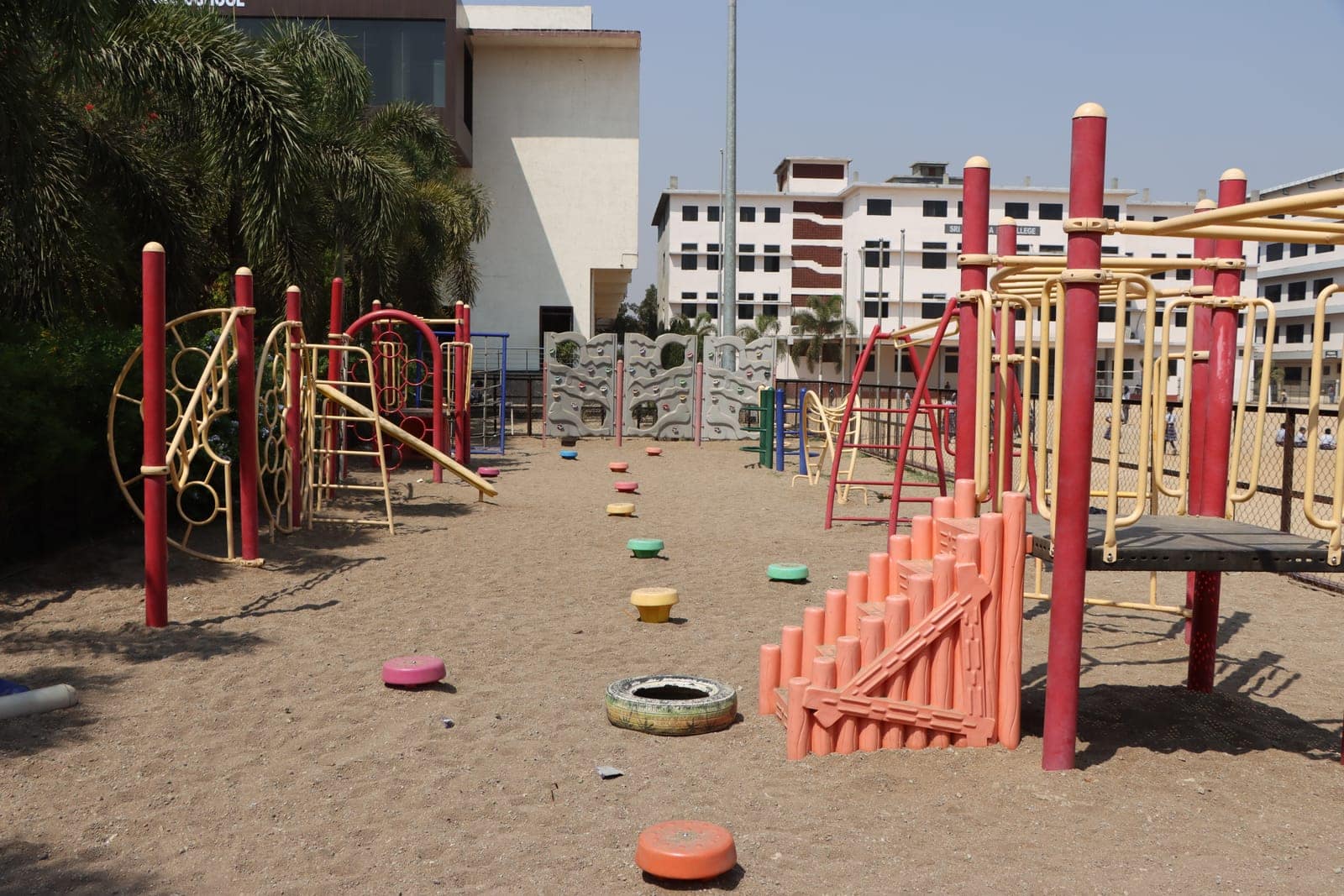Obstacle course on the Sri Sharada International School campus in Koppal