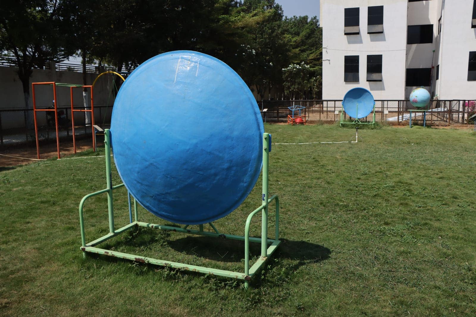 Science dish on the Sri Sharada International School campus in Koppal