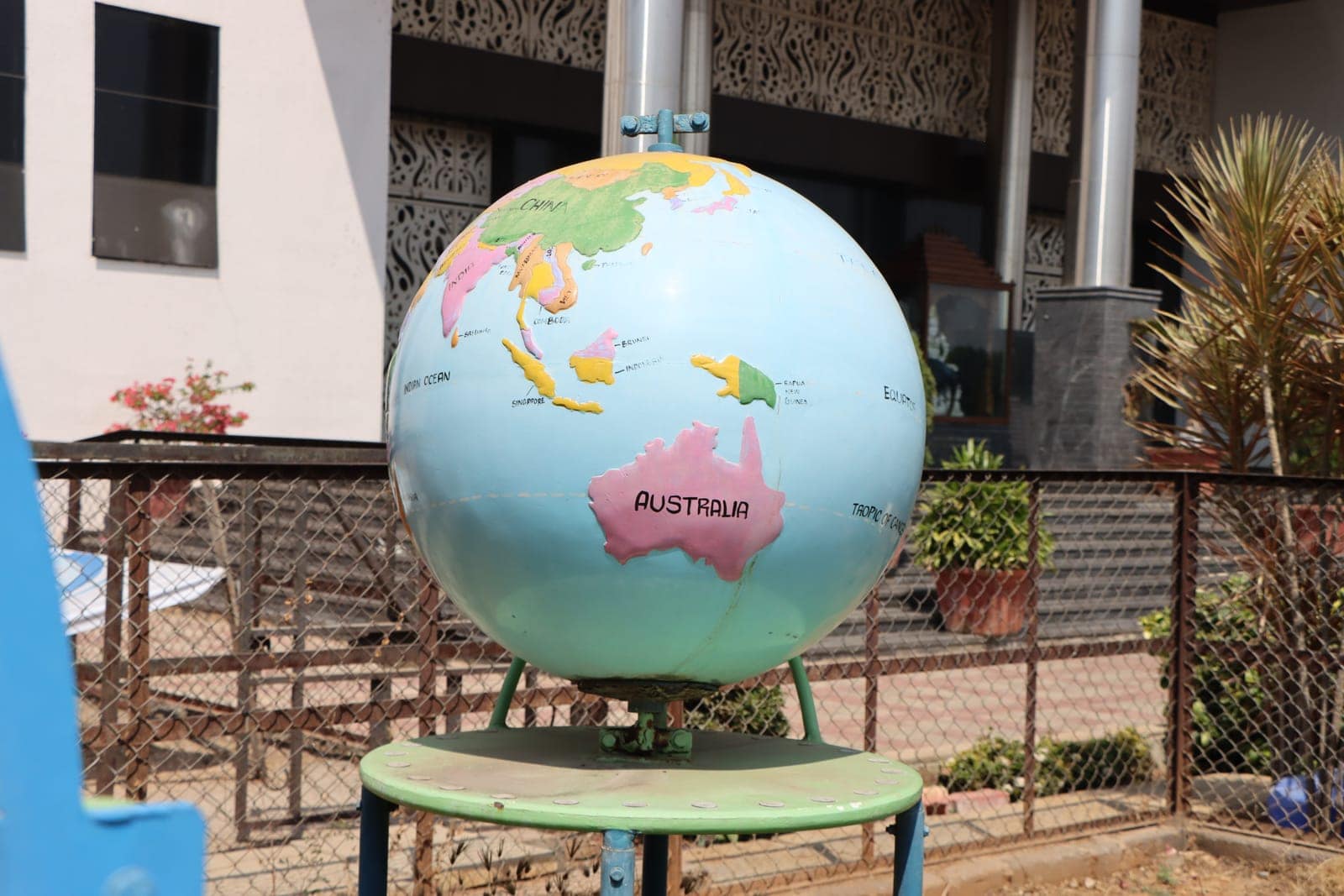 Science globe on the Sri Sharada International School campus in Koppal
