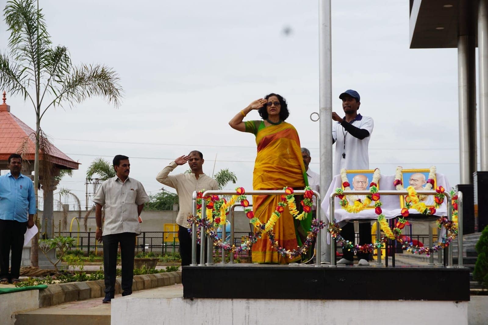 Flag salute celebrations at Sri Sharada International School