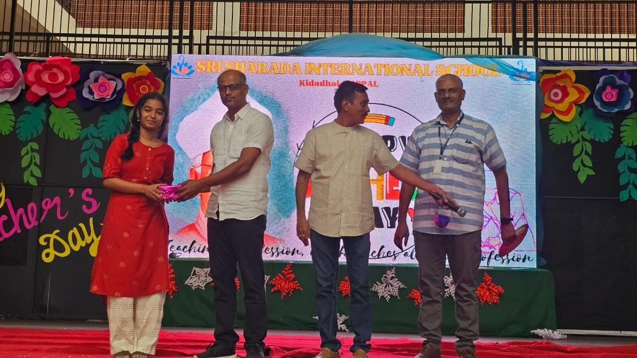Teachers day gift celebrations at Sri Sharada International School