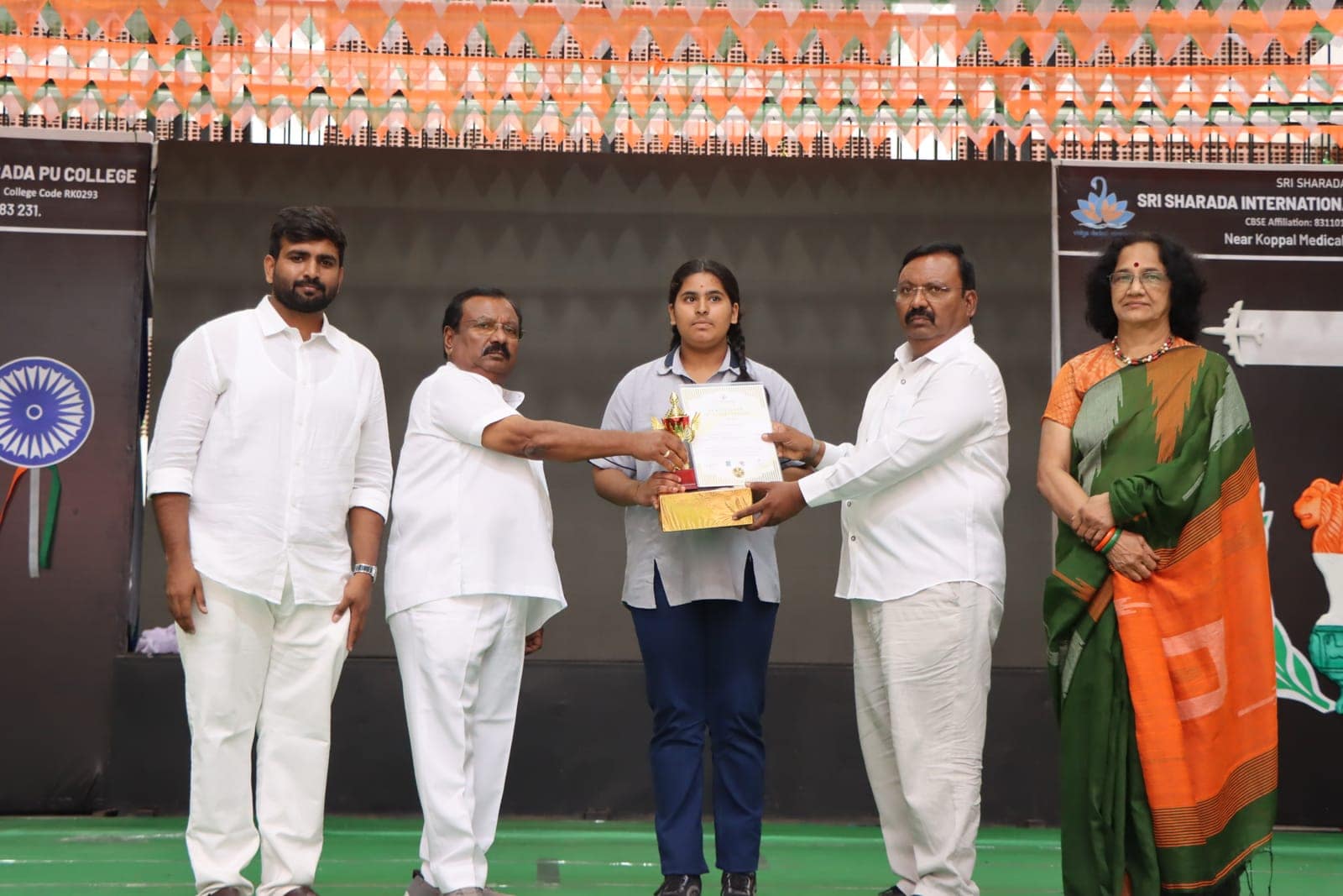 Felicitation applause — a school event at Sri Sharada International School