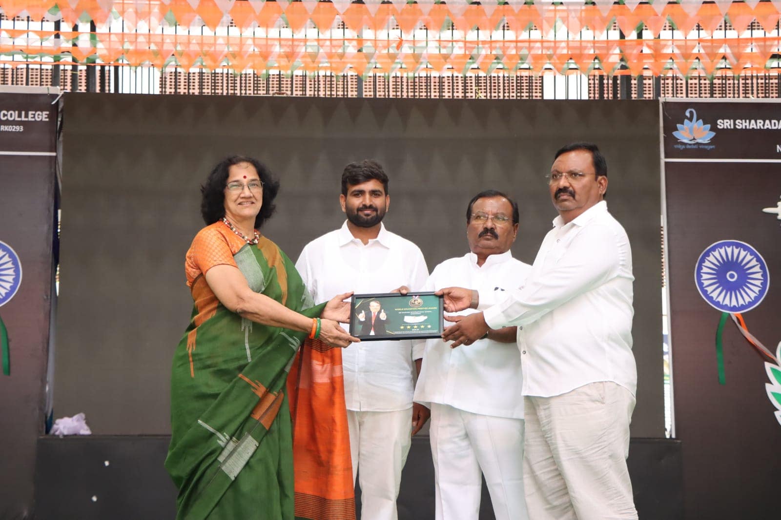 Felicitation envelope — a school event at Sri Sharada International School