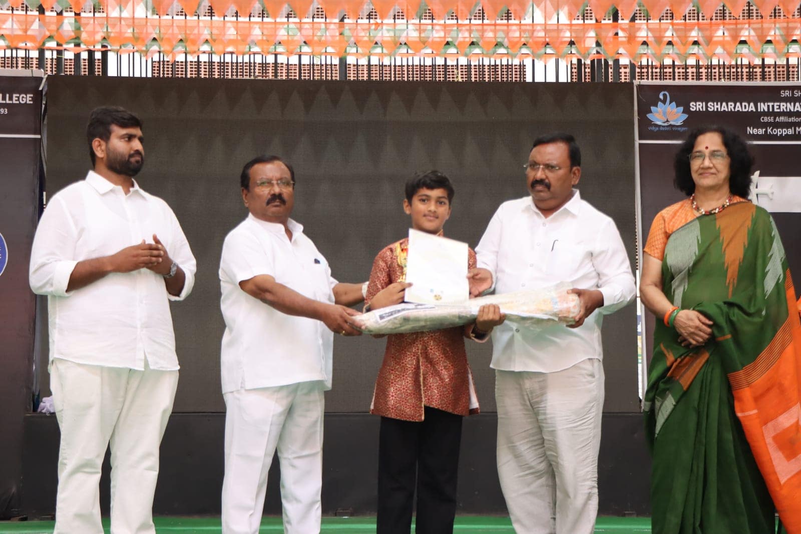 Felicitation honours — a school event at Sri Sharada International School