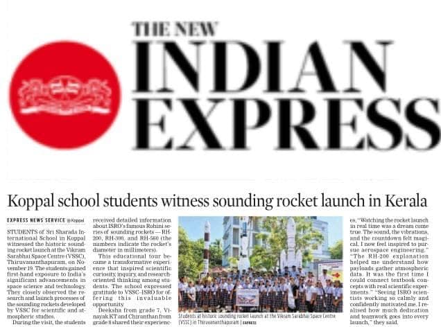 The New Indian Express covers the SSIS rocket-launch visit