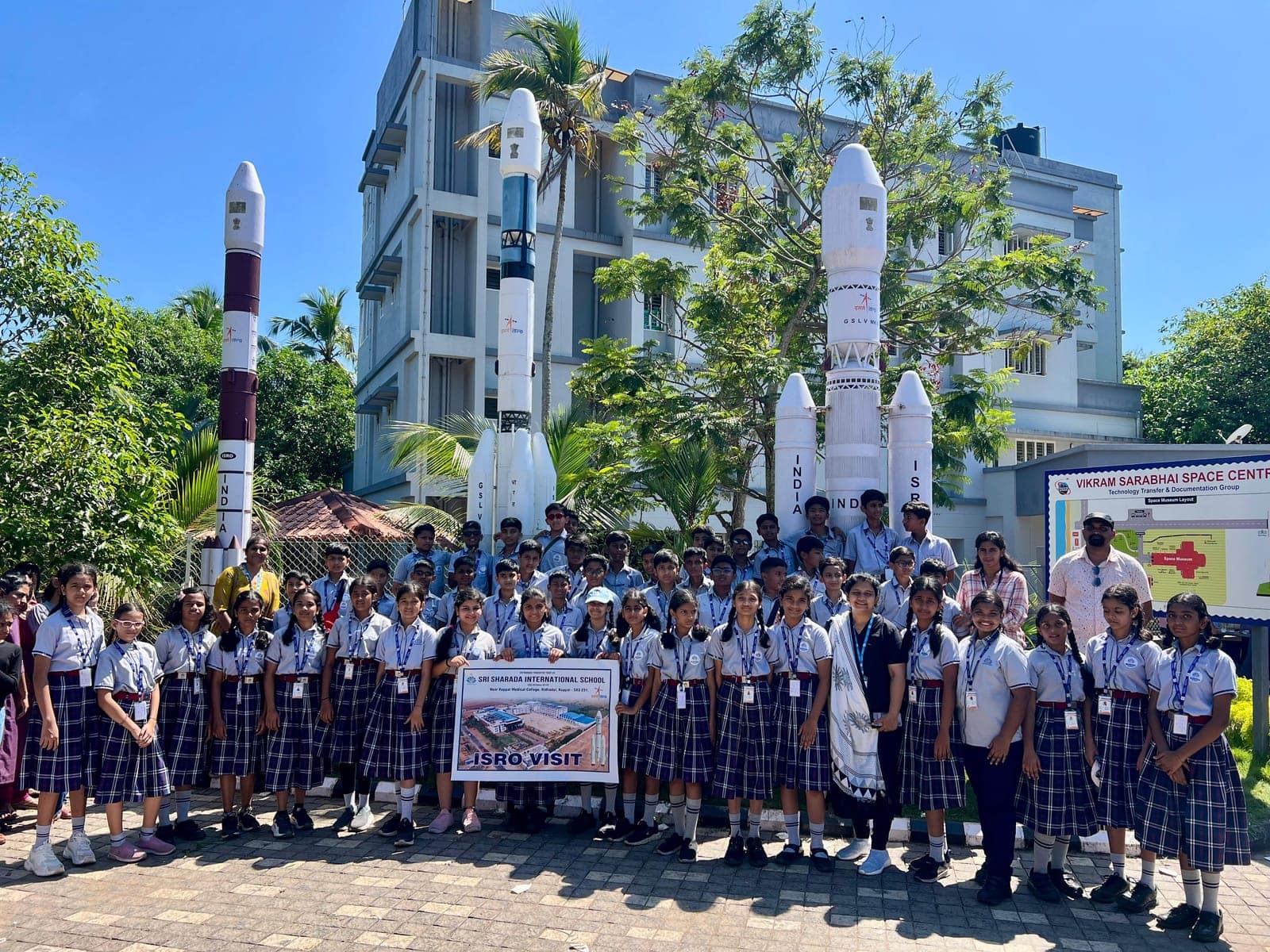 SSIS students in the rocket garden at VSSC, Thumba