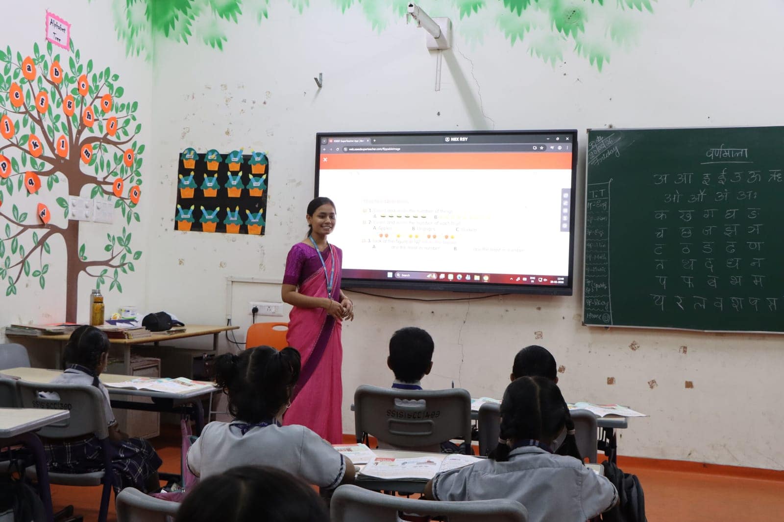 Students learning — Smart class at Sri Sharada International School