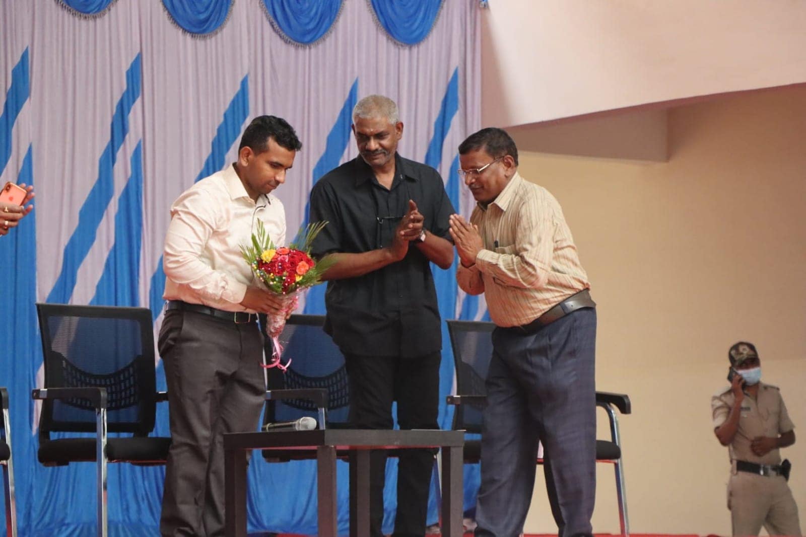 Parva costumes performance on stage at Sri Sharada International School