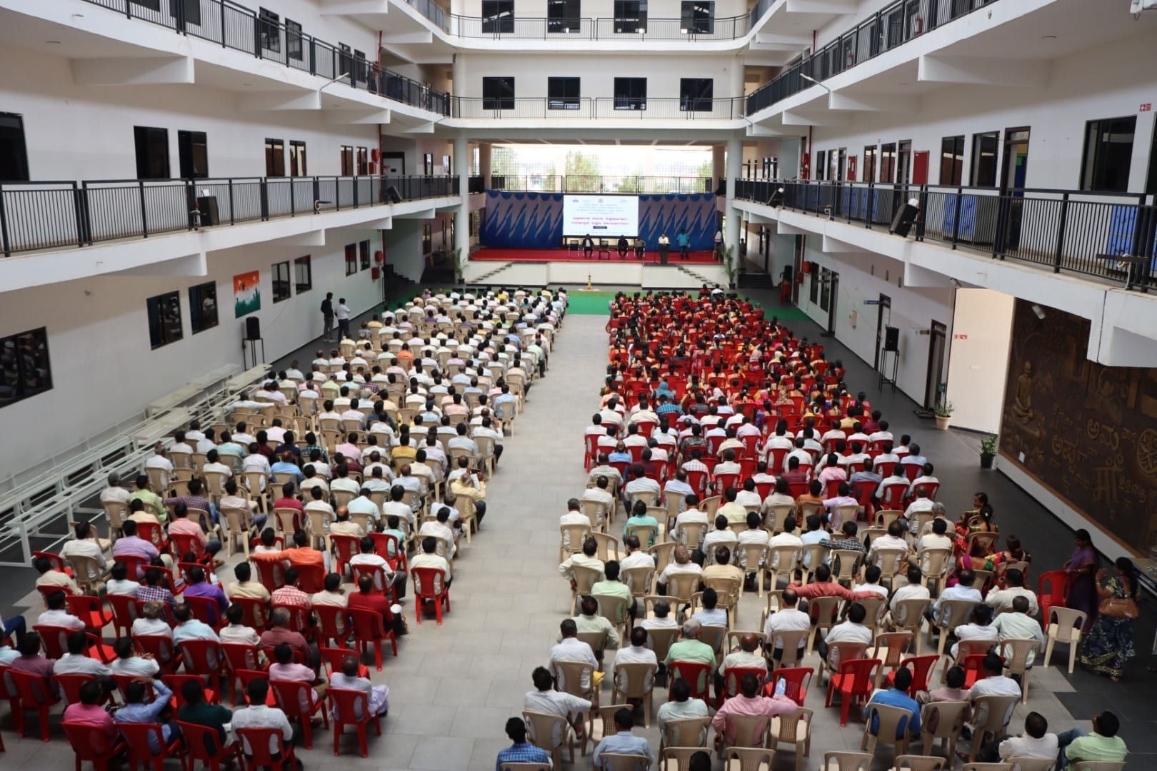 Auditorium assembly at Sri Sharada International School, Koppal