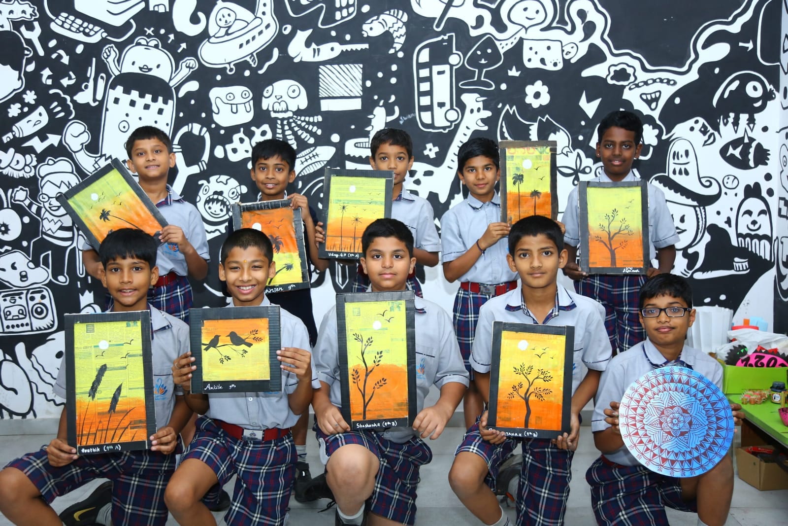 Students learning — Art class at Sri Sharada International School